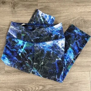 Nike Dri Fit Legendary Engineered Marble Capri Tights Blau Weiß Größe M - Bild 1 von 5