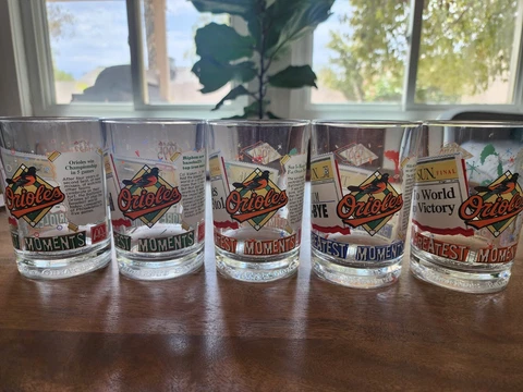 RARE 1998 McDonalds Greatest Moments of the Baltimore Orioles Glasses | Set of 5 Cover