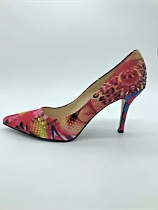 Nine West Martina Floral Animal Multi Print Pump Heels Womens Size 10.5 M - Picture 1 of 7