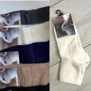 Angora Wool Cream Stretched Socks. 60% Rabbit Sz 3-7,5 UK - Picture 1 of 4