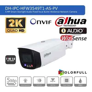 Dahua 5MP Full-color Active Deterrence Bullet WizSense Network CCTV Camera - Picture 1 of 3