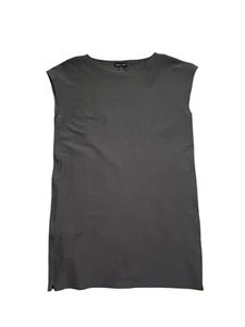 Eileen Fisher Kleid Krepp ärmellos Seitenreißverschluss Gr. Medium grau taupe Lagenlook - Bild 1 von 7