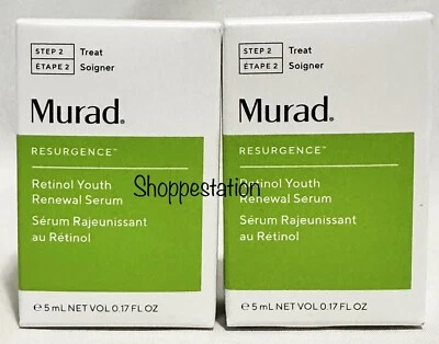 Lot Of 2 Murad Retinol Youth Renewal Serum 5ml / .17oz Each ( Total 10ml ) - Image 1 of 2