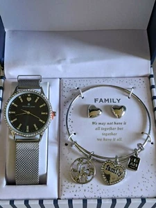 Watch Earrings Bracelet Sailor Watch Earrings Charm Bracelet Trio Set New Box - Picture 1 of 4
