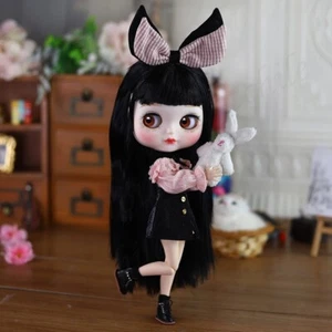 Takara 12" Neo Blythe Nude doll black hair Cute chubby face makeup Joint body - Picture 1 of 3