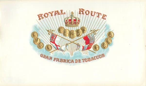 Zigarrenkiste Etikett innen Royal Route Crown British Navy Jack Flagge - Bild 1 von 2