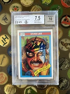 Tarjeta firmada 1990 Marvel Universe I - Stan Lee #161 - autógrafo Bas 7,5 y Bas 10 - Imagen 1 de 3
