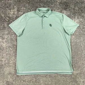 Baylor Bears Polo Shirt Mens XXL Green Geometric Johnnie O Logo Performance Golf - Picture 1 of 13