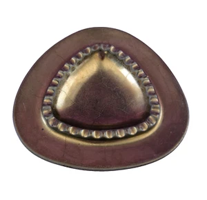 Cenicero de bronce vintage grande MCM mediados de siglo loza franciscana craquelada 3 lados - Imagen 1 de 9