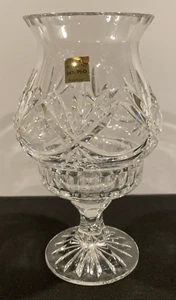 Made In Poland 24% HandCut Lead Crystal Hurricane Candle Holder Lamp Light 7.25" - Picture 1 of 14