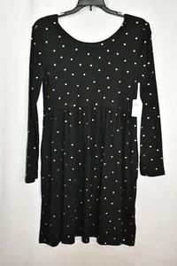Old Navy Dress Size XXL (18) Black & Gold Polka Dot Girl's New - Picture 1 of 7