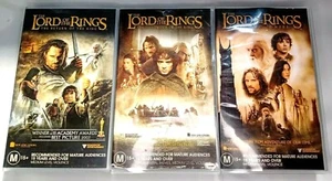 Lord of Rings Trilogy Lot of 3 mixed VHS Video tapes - Ex Rental PAL Rated M. - Picture 1 of 8
