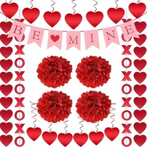 Valentines Day Decorations Set Hanging Red Valentines Day Decor for Home 21 Pcs - Picture 1 of 9