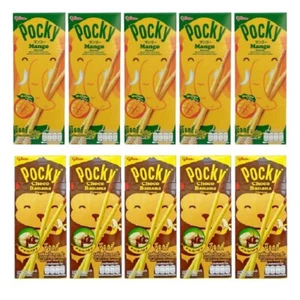 10 x Mango & Choco Banana Flavour Glico Pocky Biscuit Stick Snack Japanese Snack - Picture 1 of 7