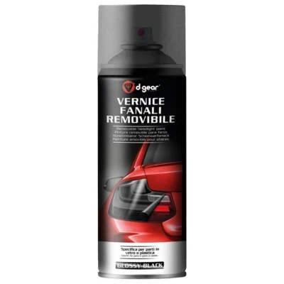 VERNICE NERA FUME' REMOVIBILE SPRAY OSCURANTE FANALI AUTO MOTO FARI LUCIDA NERO
