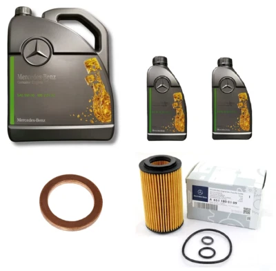 Mercedes-Benz Genuine Oil Filter Engine Oil 7L Plug Gasket Kit A-Class B-Class - Image 1 of 4