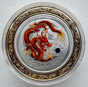 Australia Perth Mint 2012 Lunar Chinese Dragon Zodiac Silver Coin 1/2oz COA - Picture 1 of 5