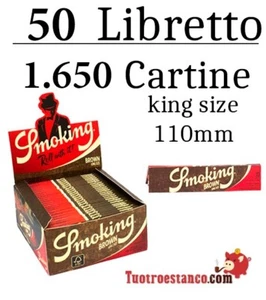 Paper Carta Smoking Brown marrone king size 110mm - 50 libretti - Imagen 1 de 5