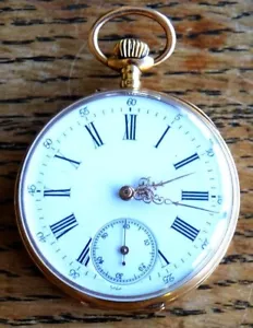 MONTRE MÉCANIQUE A GOUSSET OR 18K 42mm 19 SIÈCLE 53.5 Gr. - Imagen 1 de 21