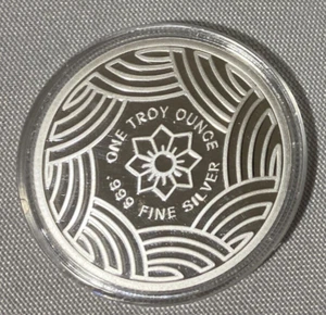 Ronda artística de plata fina Peek-A-Boo Babe 1 Troy OZ .999 - Imagen 1 de 4
