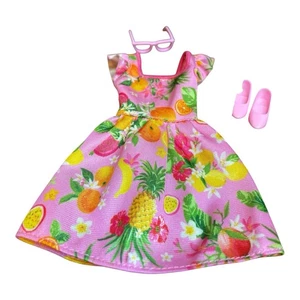Barbie Fashionistas #181 Tropical Fruit Dress Pink Flats Brille - Bild 1 von 6