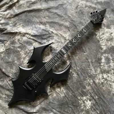 Matte Black Annihilator Electric Guitar 27 Frets Bat Inlay H Pickups FR Bridge - Image 1 of 4