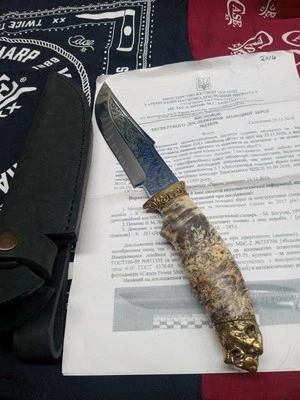 Cuchillo de hoja fija hecho en Ucrania con papeleo  Foto 1 de 4