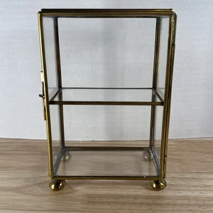 Vitrine Schmuck Glas & Messing Kuriositätenschrank Vintage - Bild 1 von 6