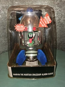 New 2000 MARVIN THE MARTIAN SPACESHIP ALARM CLOCK Looney Tunes  - Picture 1 of 8