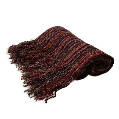 Auténtica bufanda de lana de poliamida acrílica múltiple roja naranja MISSONI Foto 1 de 3