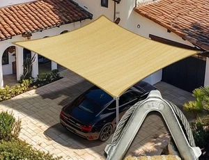 Schwerlast 12 Fuß x 20 Fuß Beige Sonnenschutz Rechteck - Bild 1 von 2