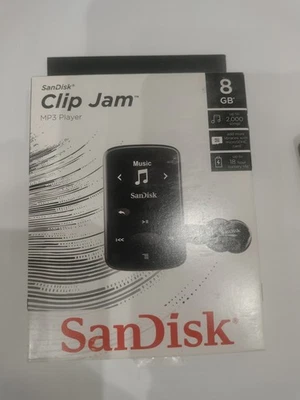 SanDisk Clip Jam MP3 Player Black, 8GB, 1" Display, FM Radio, MicroSD Card Slot  - Image 1 of 3