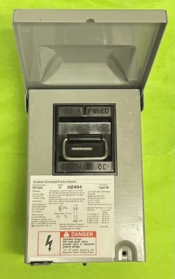 MURRAY PE130A H2494 30A 240V NEMA 3R INTERRUPTOR DE DESCONEXIÓN FUSIBLE EXTRAÍBLE Foto 1 de 4
