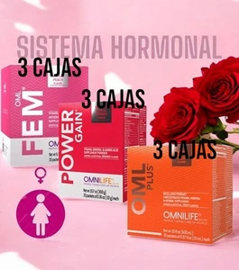 Omnilife 3 Cajas Oml Fem, 3 Cajas Power Gain 3 Cajas Oml Plus, Sistema Hormonal - Imagen 1 de 1