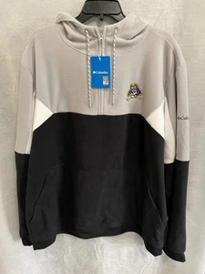 Columbia Men’s NWT Eastern Carolina University Gray/Black Fleece Hoodie Size XXL - Picture 1 of 9