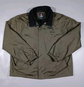 Chaps Jacket Mens XL Green Nylon Full Zip Fleece Lined Heavy Weight - Picture 1 of 4