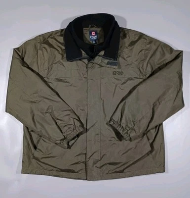 Chaps Jacket Mens XL Green Nylon Full Zip Fleece Lined Heavy Weight - Image 1 of 4