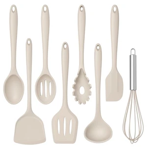 8 PCS Silicone Cooking Utensils - 446°F Heat Resistant Kitchen Silicon Utensi... - Picture 1 of 7