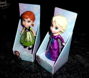 DISNEY PRINZESSIN JAKKS MINI PUPPEN bewegliche Figuren FROZEN - ANNA & ELSA - Bild 1 von 3