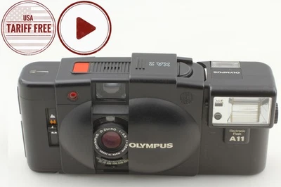 Free USA Tariff [Near MINT] Olympus XA2 Black + A11 Flash Film Camera From JAPAN - Image 1 of 4