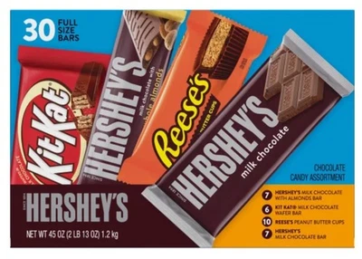 Hershey's Full Size Chocolate Bar Candy Assortment, Variety Pack, 30-count - Image 1 of 4