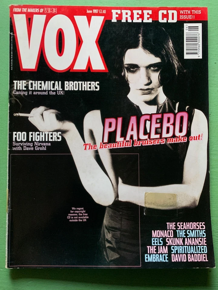 VOX Jun-1997 PLACEBO Smiths Embrace Monaco David Baddiel Foo Fighters Harry Hill - Image 1 of 2