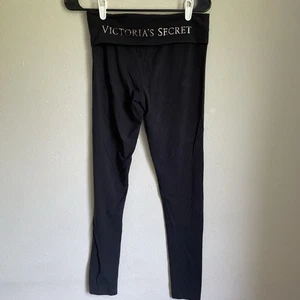 Victoria's Secret Y2K Leggings mit umklappbarer Taille schwarz Damengröße Small - Bild 1 von 5