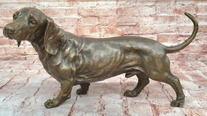 Basset Hound Hush Puppy Bronze Marble Statue Sculpture Breeder Kennel Lost Wax - Picture 1 of 10
