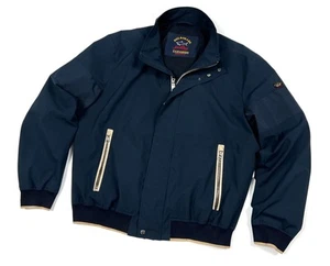 Auth Men's PAUL&SHARK TYPHOON 2000 Navy Luxury Nylon/Leather Jacket Size XL/XXL - Picture 1 of 19