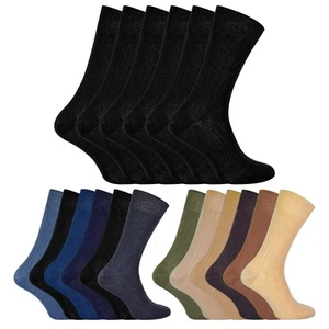 Paquete de 6 calcetines de vestir 100 % algodón egipcio para hombre - Imagen 1 de 16