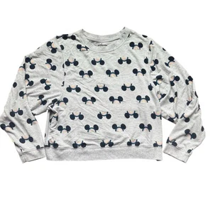 Disney Girls Rainbow Mickey Long Sleeve Sweatshirt Top XL 16-18 Sleepwear Gray - Picture 1 of 9