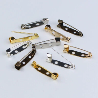 50pcs 15 20 25 30 35mm Brooch Base Pins Safety Pins Brooch Settings Blank Base - Image 1 of 4