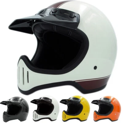 DOT Casco de motocicleta cara completa Big Vison de colección casco de bicicleta personalizado fibra de vidrio Foto 1 de 4