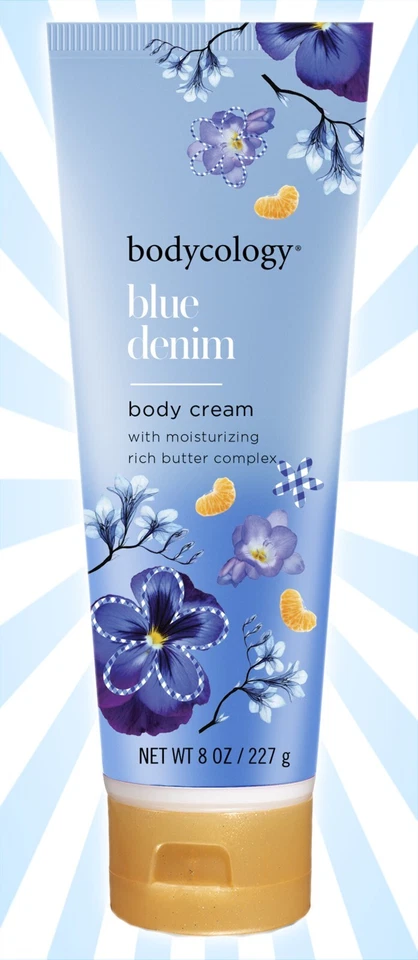 2 Pack Bodycology Blue Denim Body Cream Moisturizing Rich Butter 8 Oz. Each